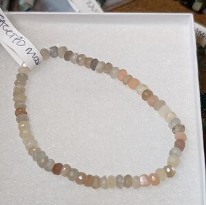Faceted Moonstone Stretch Bracelet